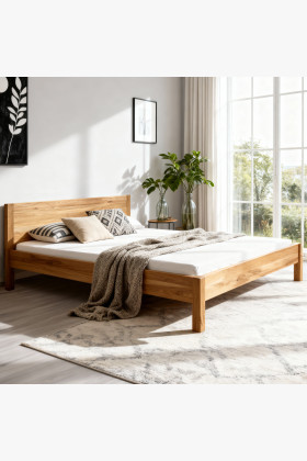Ehebett 160x200 cm Massivholz Eiche natur stabil